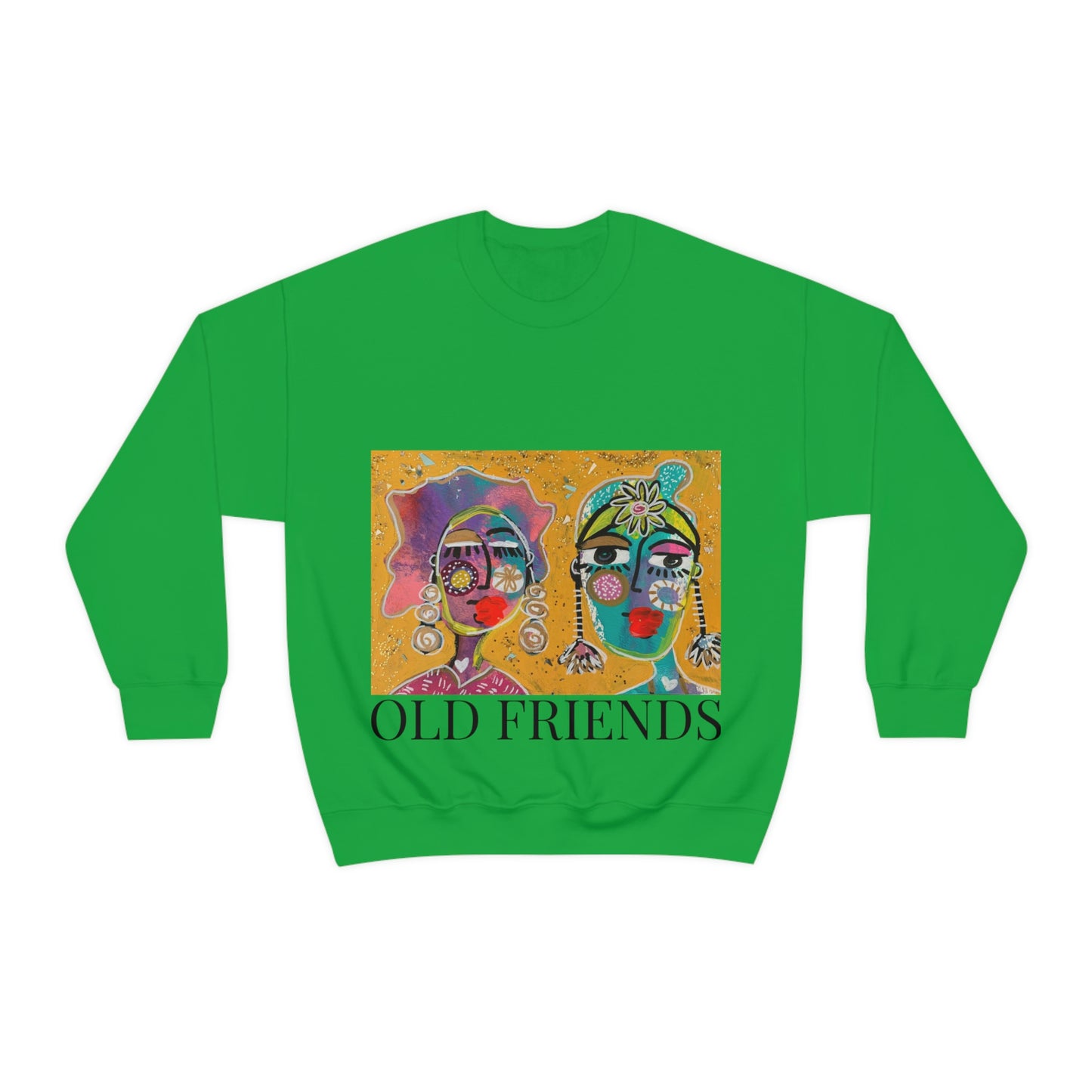 "OLD FRIENDS" Girl Talk Art Series Unisex Heavy Blend Crewneck Sweatshirt