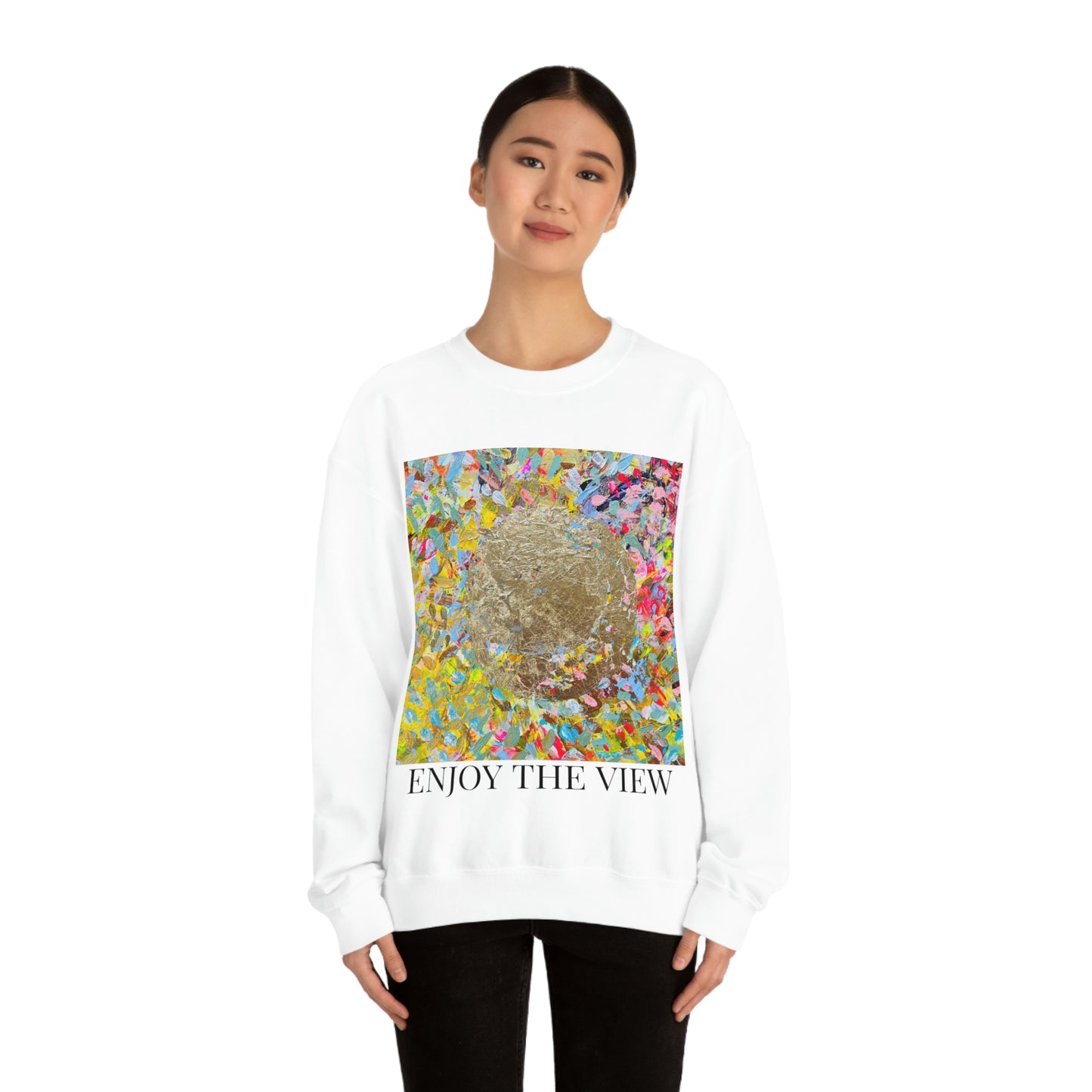 "ENJOY THE VIEW" Original Painting Unisex Heavy Blend Crewneck Sweatshirt