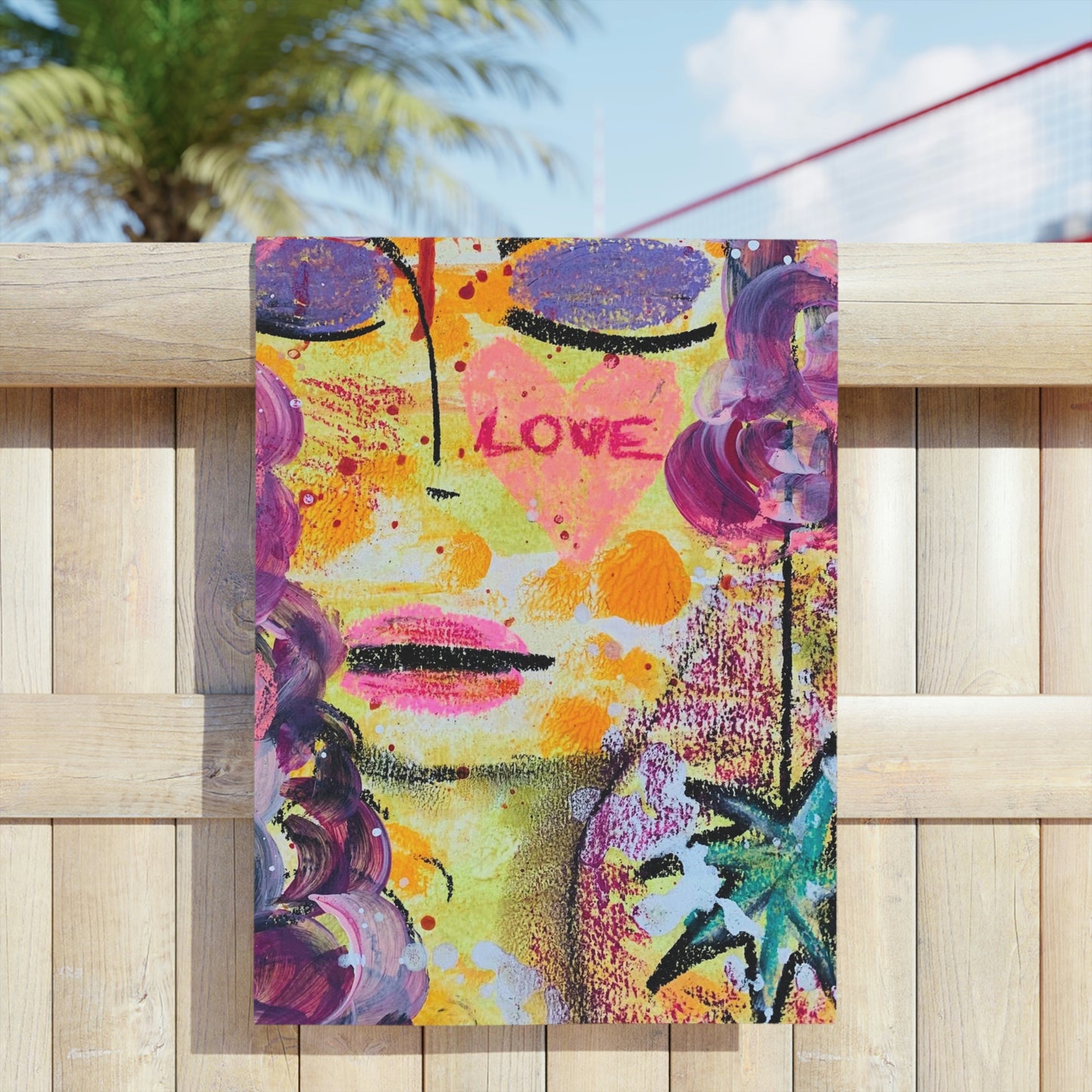 Love + Daydreaming Girl Talk Art Beach Towel