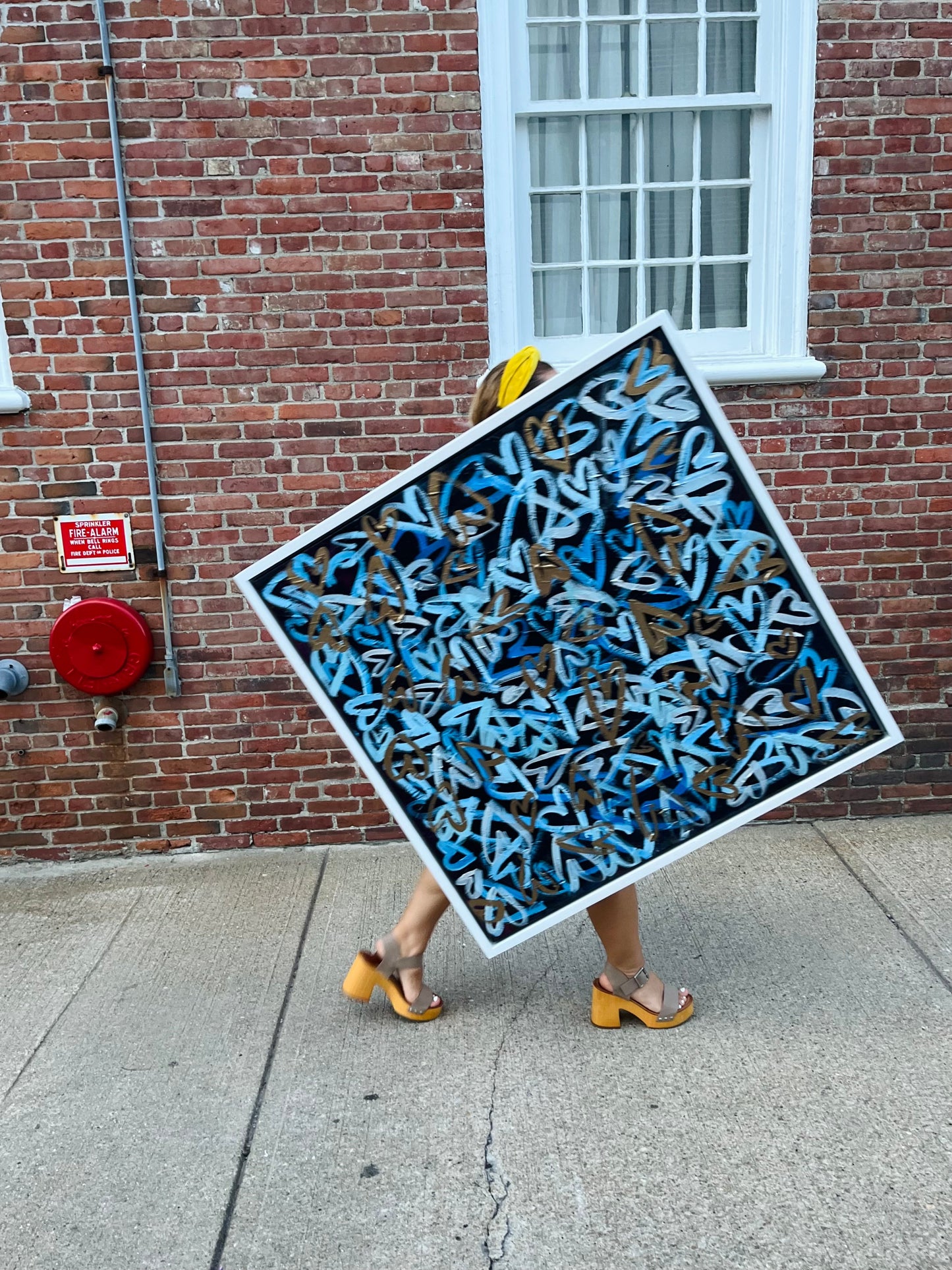 "LOVEHAPPY" Custom Floating Frame Original Artwork on Canvas