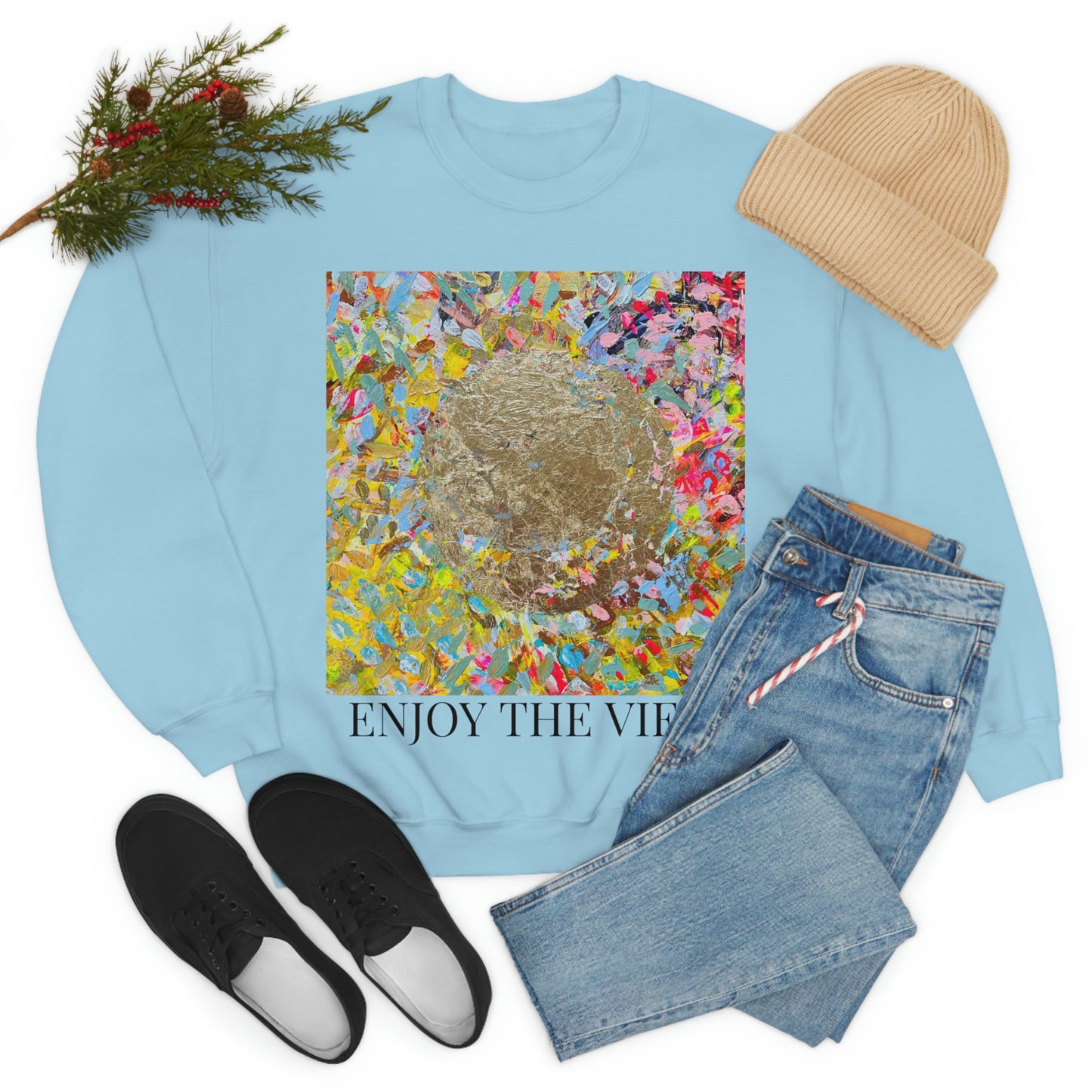 "ENJOY THE VIEW" Original Painting Unisex Heavy Blend Crewneck Sweatshirt