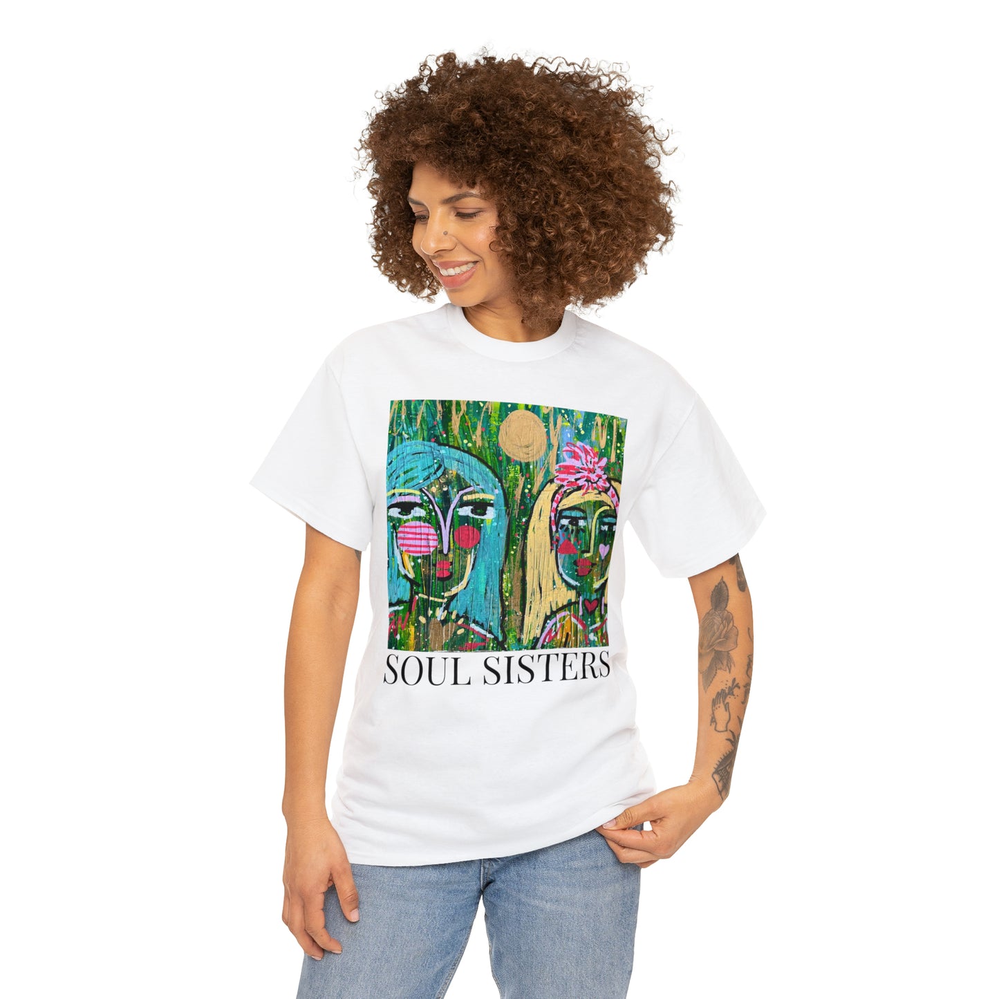 "Soul Sisters" Girl Talk Art Series Unisex Heavy Cotton Tee