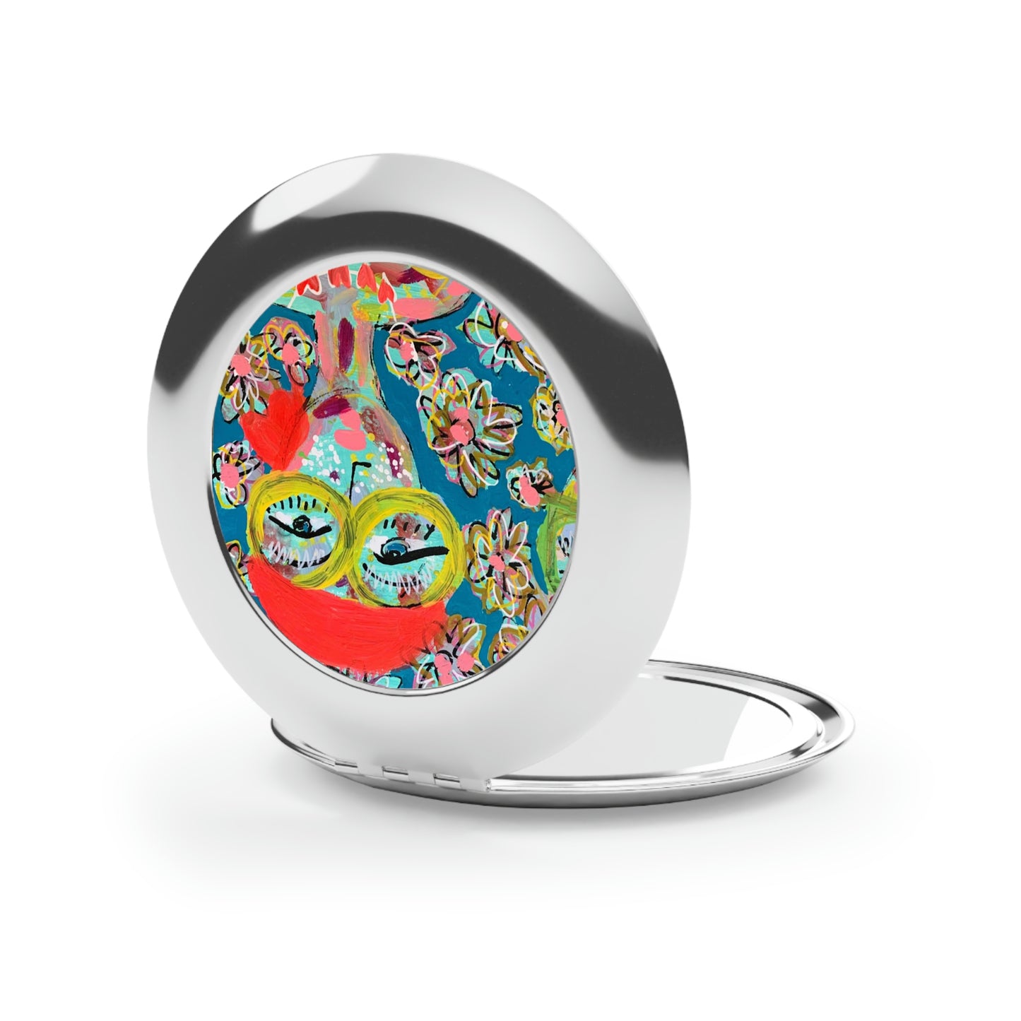 "Mirror Mirror" Girl Talk Art Series Compact Travel Mirror