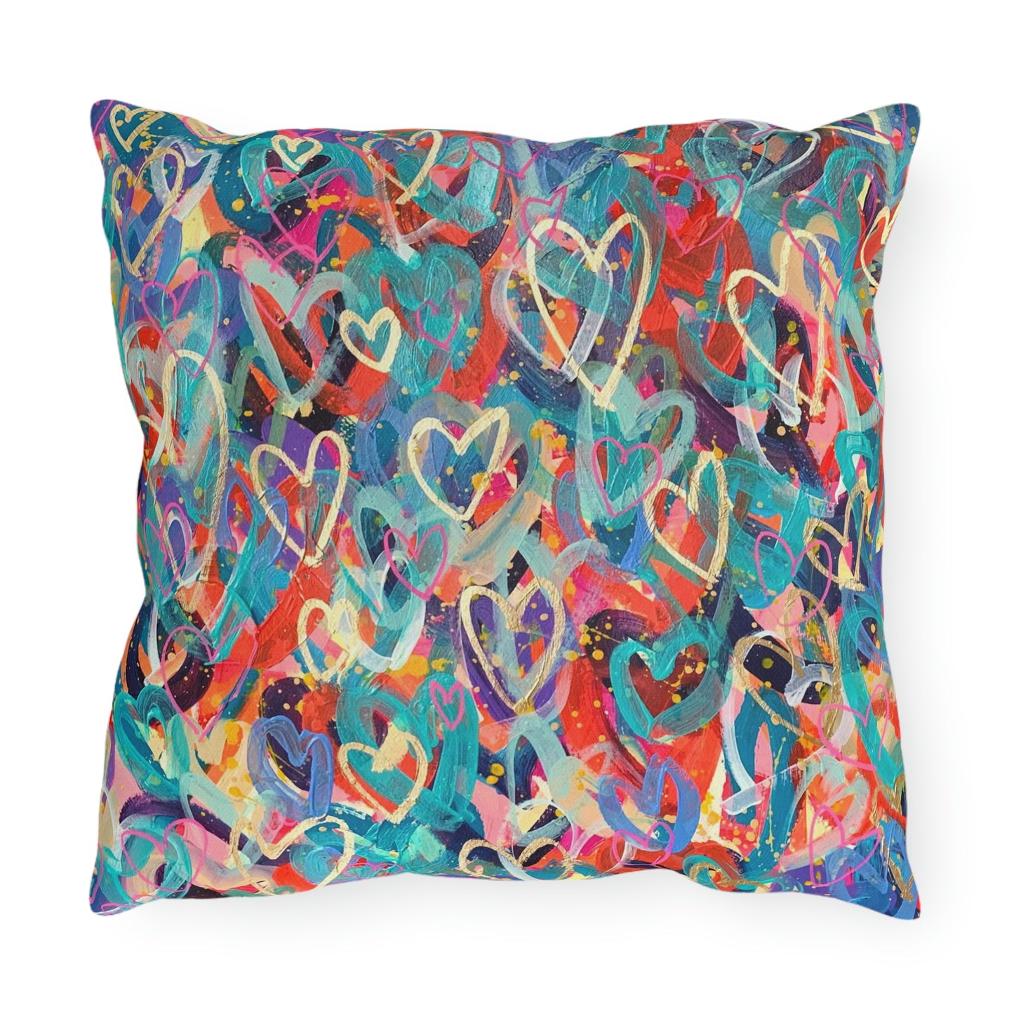 "May Flowers" Original Girl Talk + Heart Art Outdoor Pillows