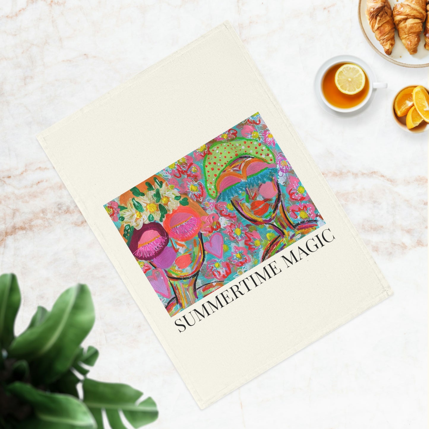 Summertime Magic Original Artwork Cotton Tea Towel