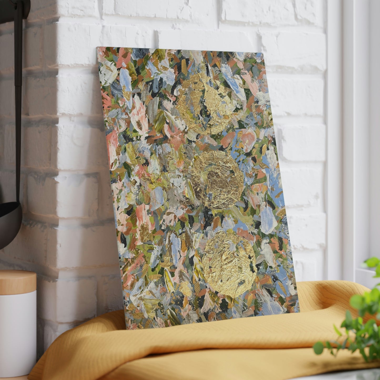 LITTLE MOONS ORIGINAL PAINTING Glass Cutting Board