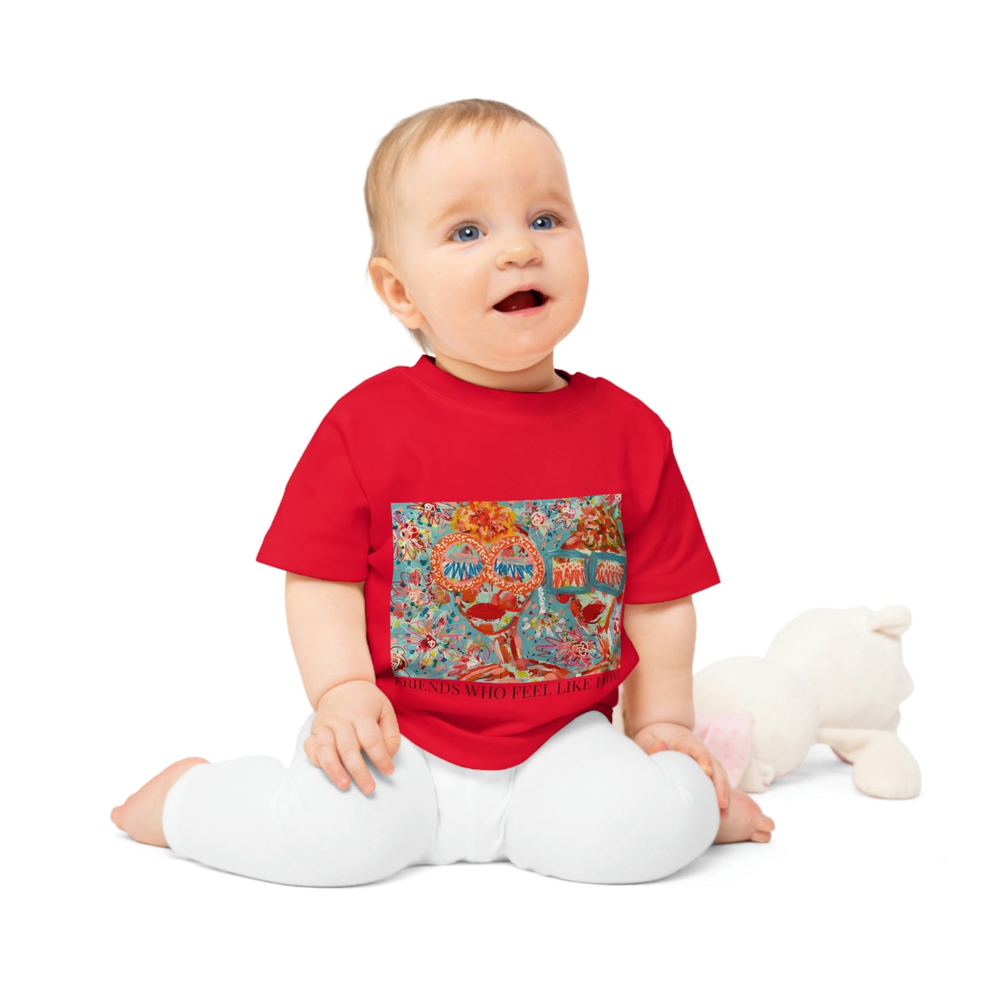 "Friends Who Feel Like Home" Girl Talk Art Series Baby T-Shirt