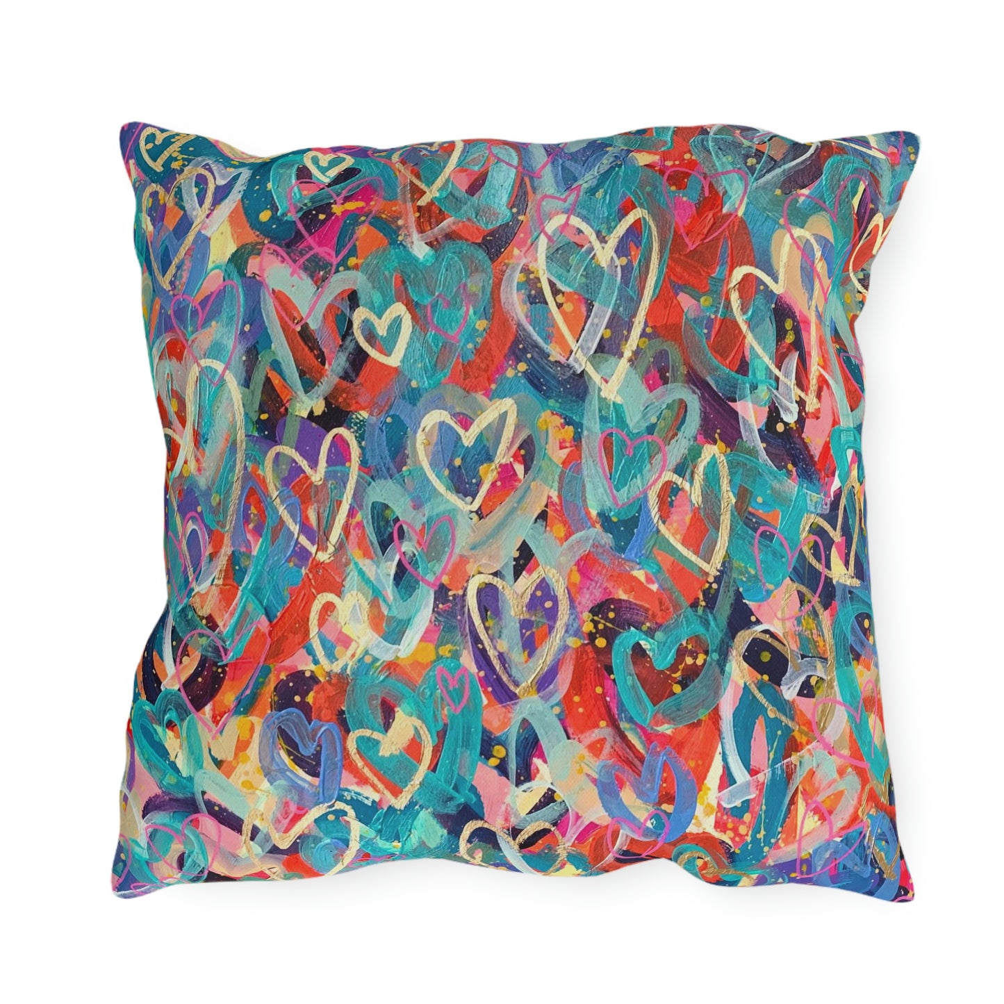 "May Flowers" Original Girl Talk + Heart Art Outdoor Pillows