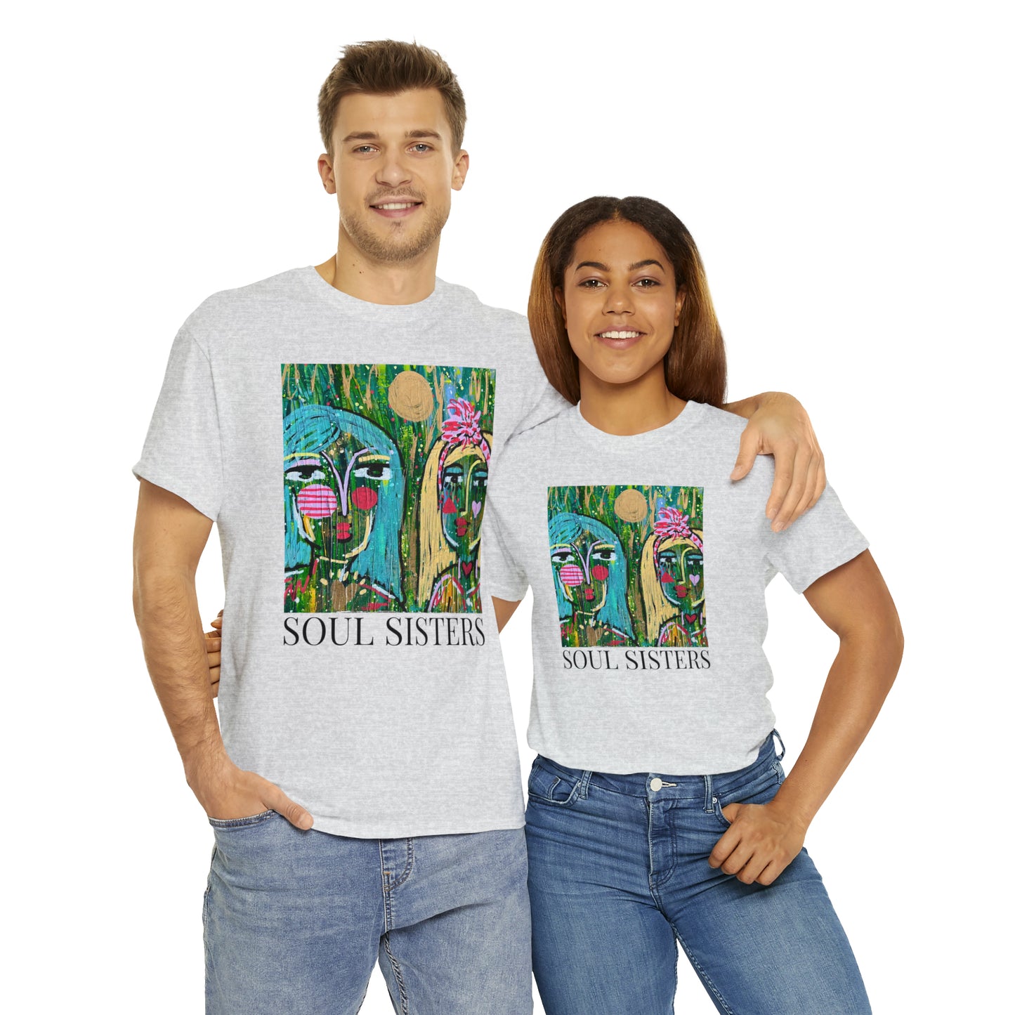 "Soul Sisters" Girl Talk Art Series Unisex Heavy Cotton Tee
