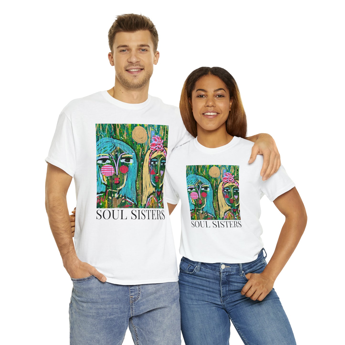 "Soul Sisters" Girl Talk Art Series Unisex Heavy Cotton Tee