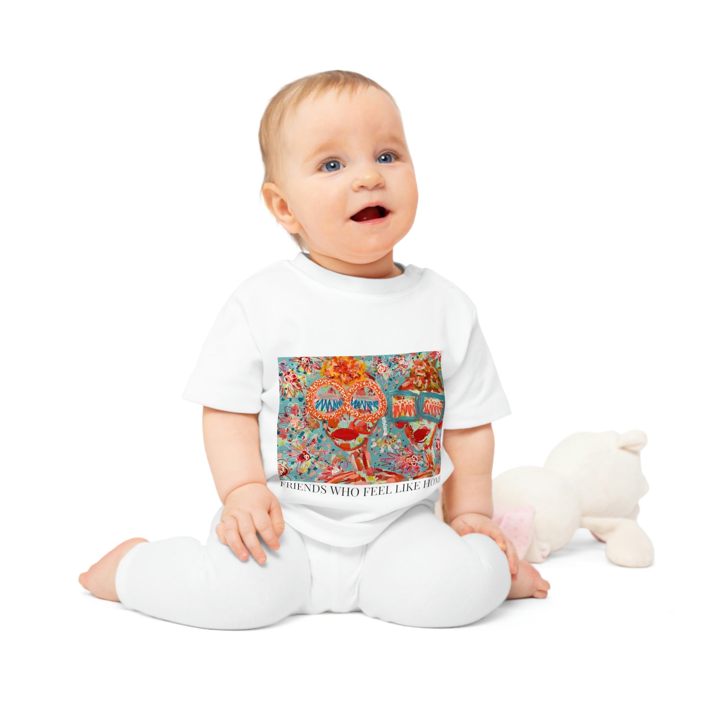 "Friends Who Feel Like Home" Girl Talk Art Series Baby T-Shirt