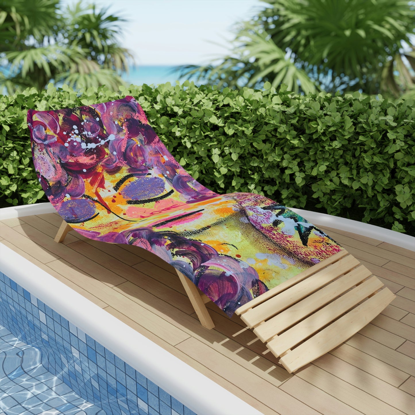 Love + Daydreaming Girl Talk Art Beach Towel