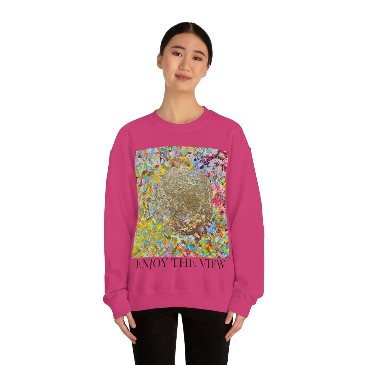 "ENJOY THE VIEW" Original Painting Unisex Heavy Blend Crewneck Sweatshirt