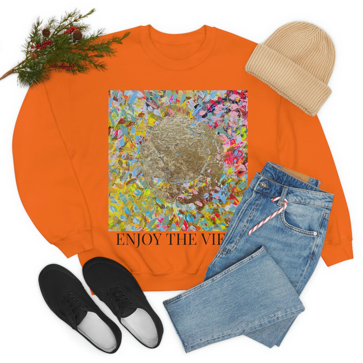 "ENJOY THE VIEW" Original Painting Unisex Heavy Blend Crewneck Sweatshirt
