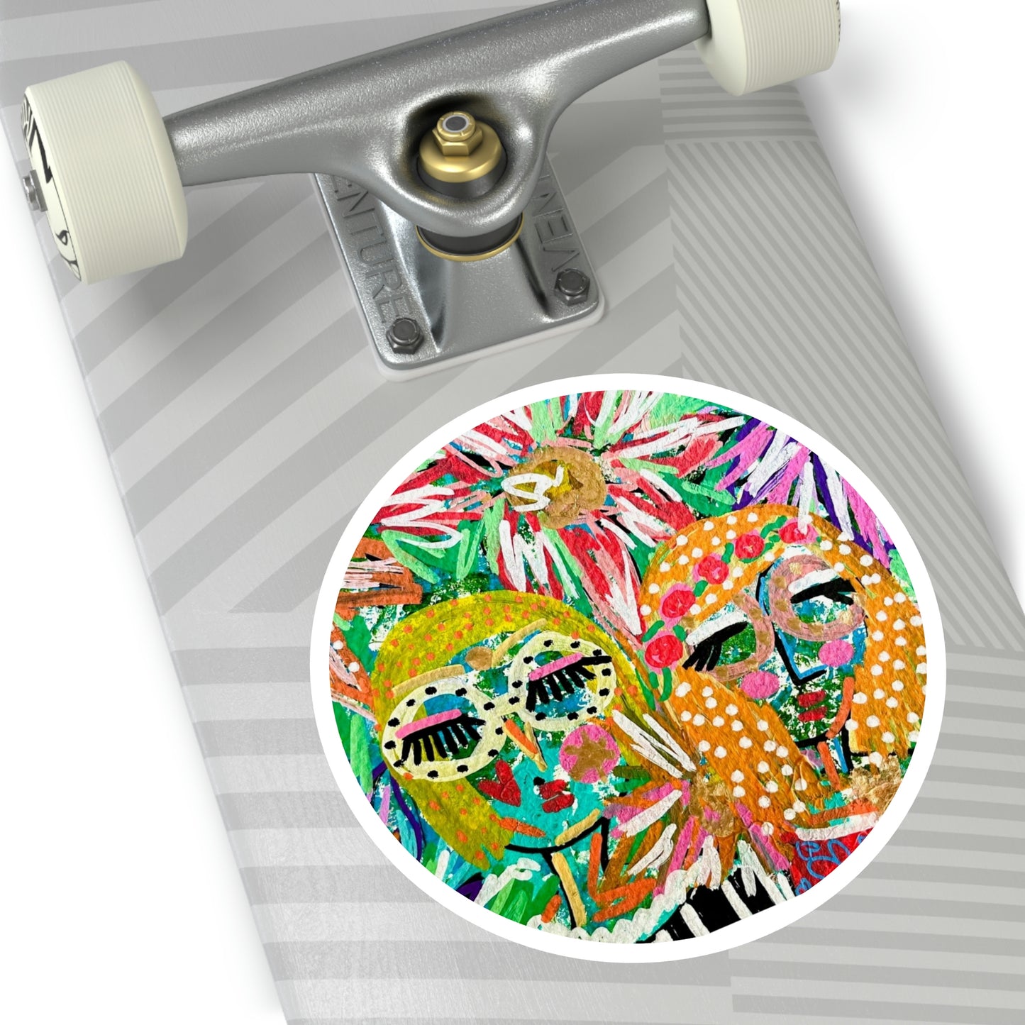 Girl Talk Art Round Stickers