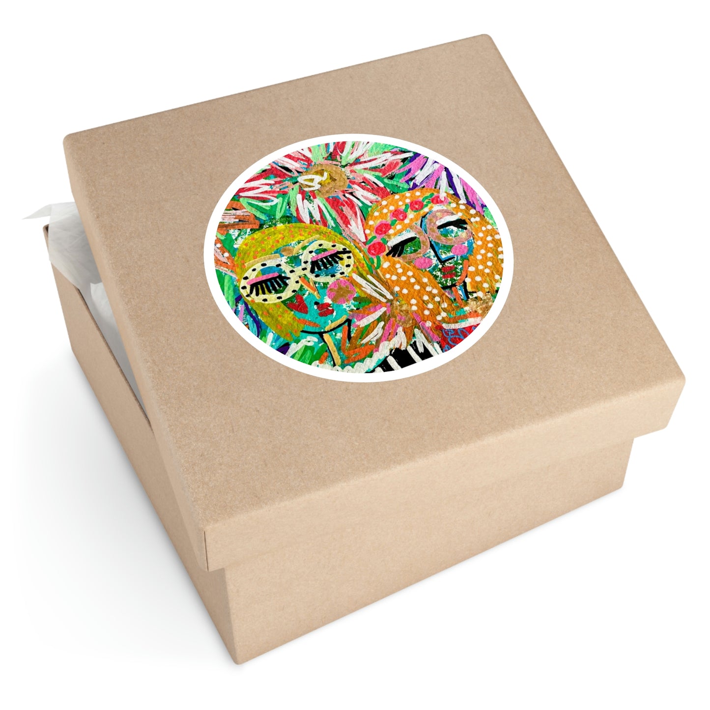 Girl Talk Art Round Stickers