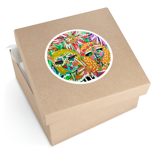 Girl Talk Art Round Stickers