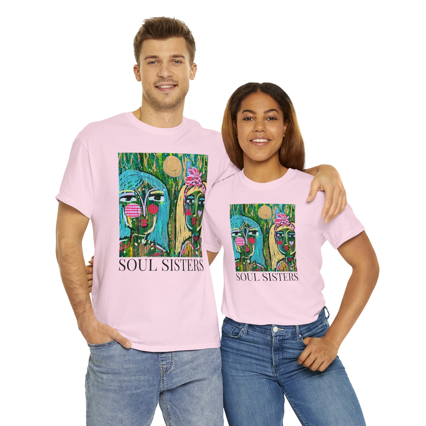 "Soul Sisters" Girl Talk Art Series Unisex Heavy Cotton Tee