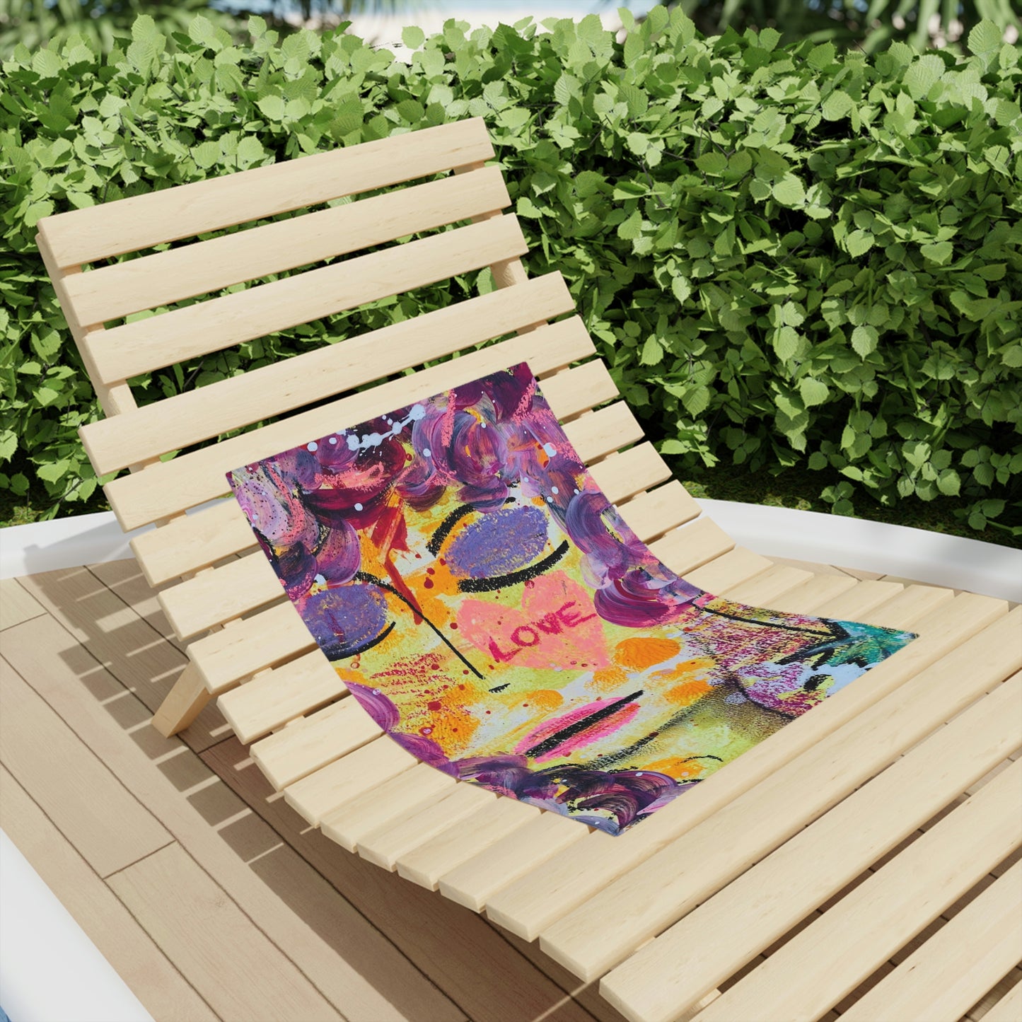 Love + Daydreaming Girl Talk Art Beach Towel