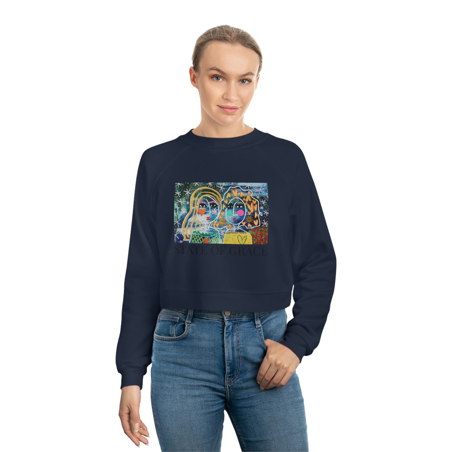 "STATE OF GRACE" Women's Cropped Fleece Pullover