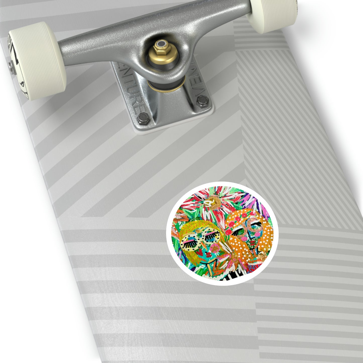 Girl Talk Art Round Stickers