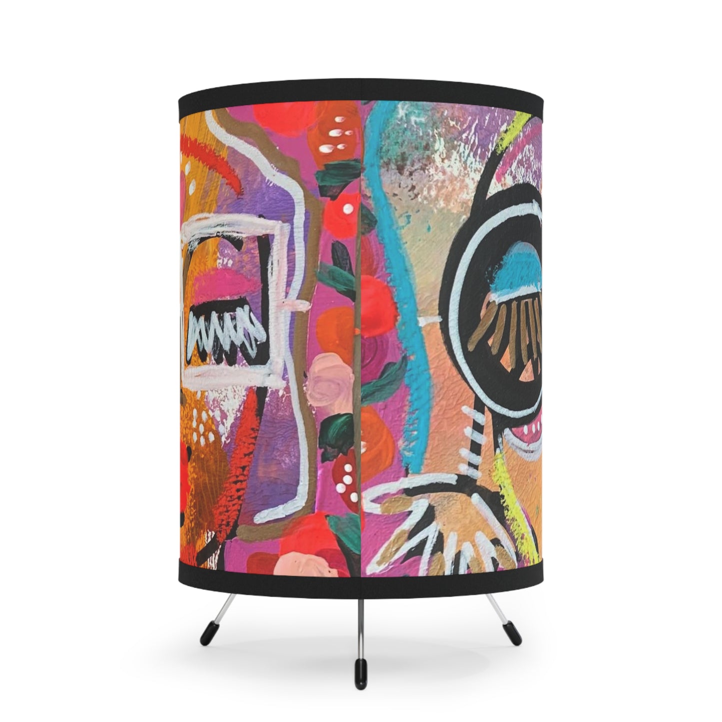 "Roses + Besties" Tripod Lamp with High-Res Printed Shade, US\CA plug