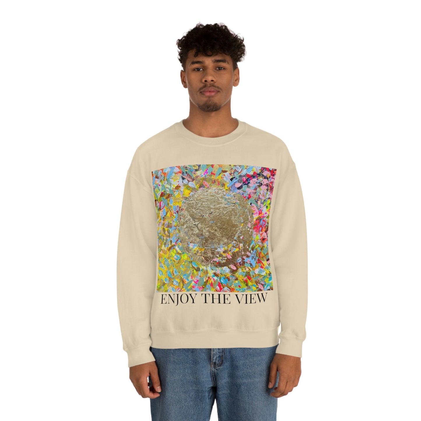 "ENJOY THE VIEW" Original Painting Unisex Heavy Blend Crewneck Sweatshirt