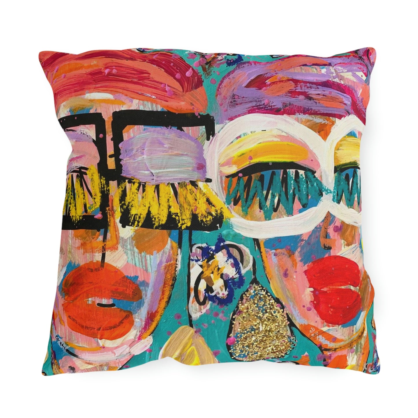 "May Flowers" Original Girl Talk + Heart Art Outdoor Pillows