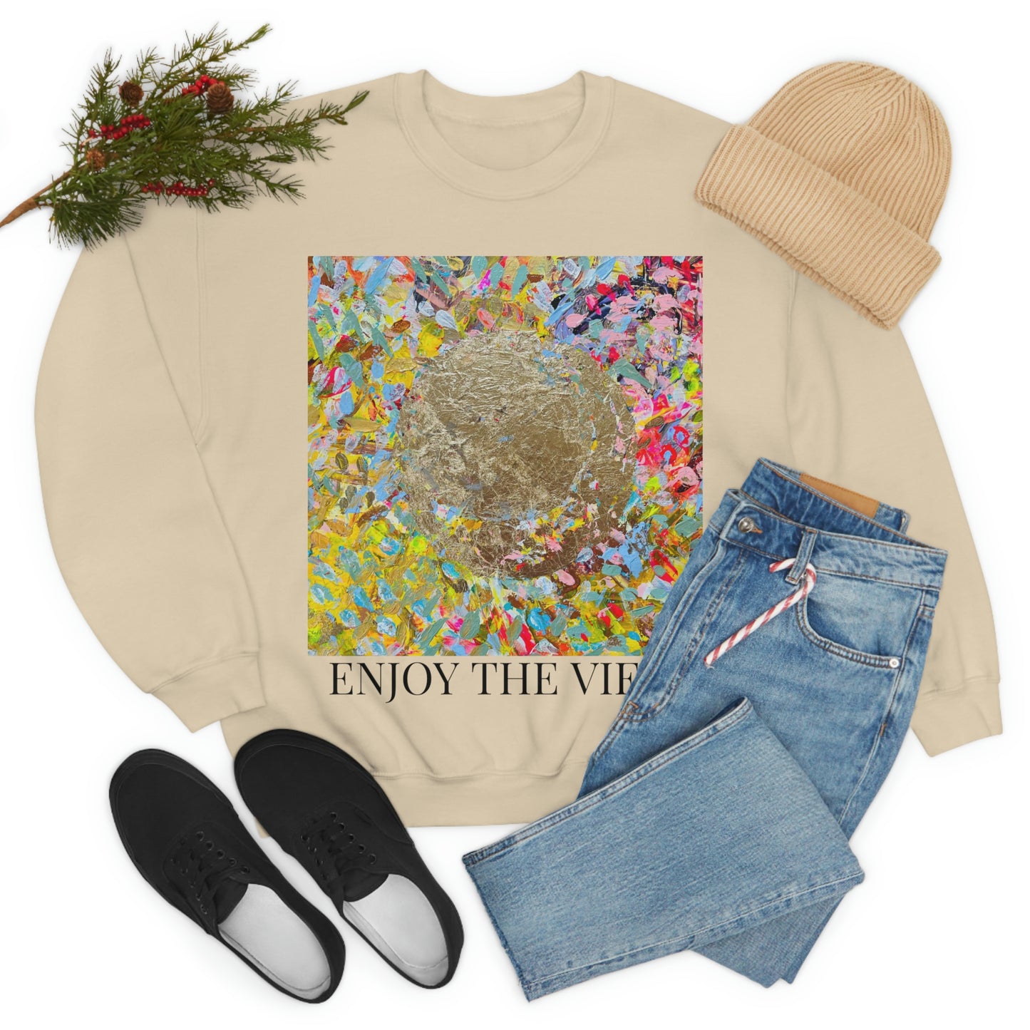 "ENJOY THE VIEW" Original Painting Unisex Heavy Blend Crewneck Sweatshirt
